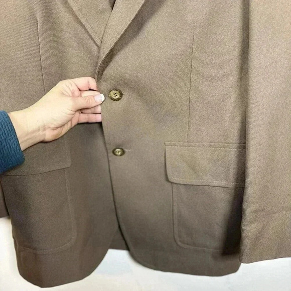 Vintage Hughes and Hatcher Sport Coat Suit Tan 1949 Usa Union Tag 40 42 Mens - Picture 6 of 13